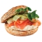 salmon bagel with cream cheese dip