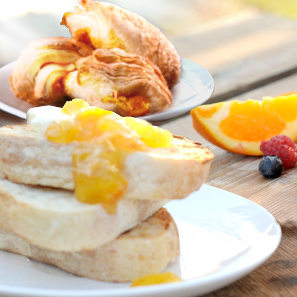 Orange preserves with pastries