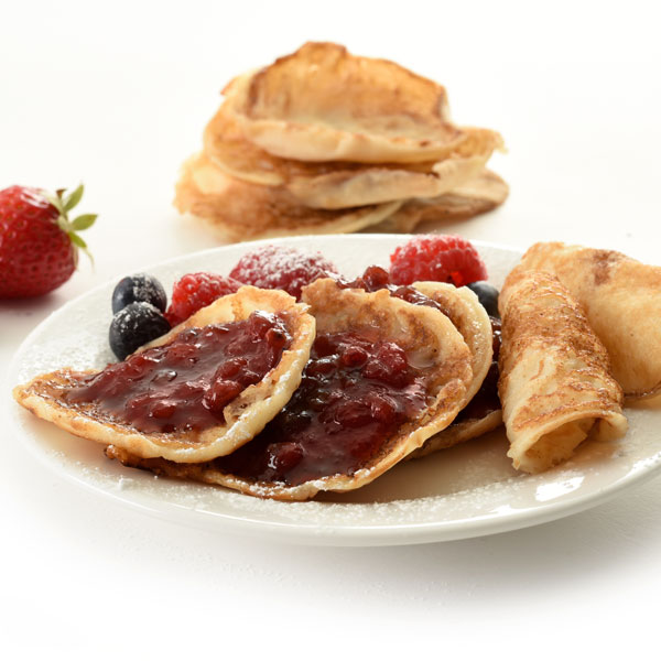 Elki Lingonberry Preserves with mini crepes