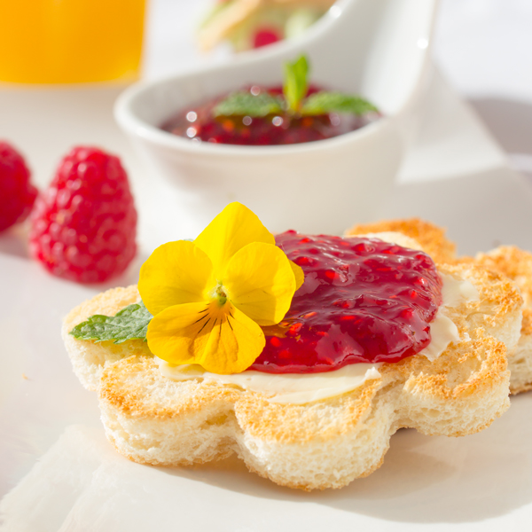 Raspberry Jam with canape serving idea